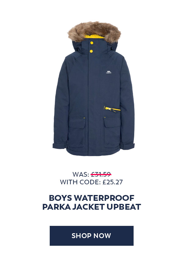 Trespass Boys Waterproof Parka Jacket Upbeat
