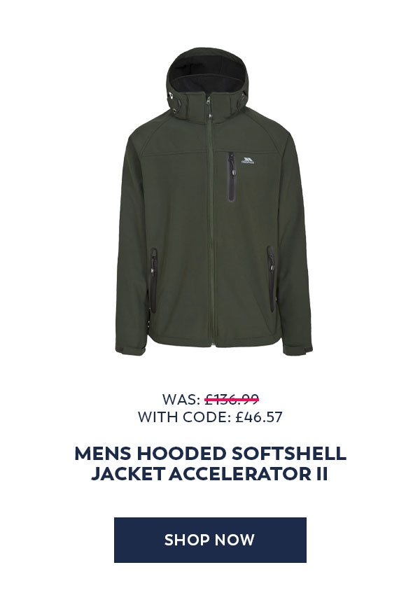 Trespass Mens Hooded Softshell Jacket Accelerator II
