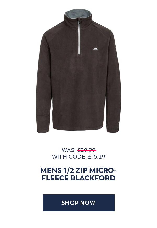Trespass Mens 1/2 Zip Microfleece Blackford