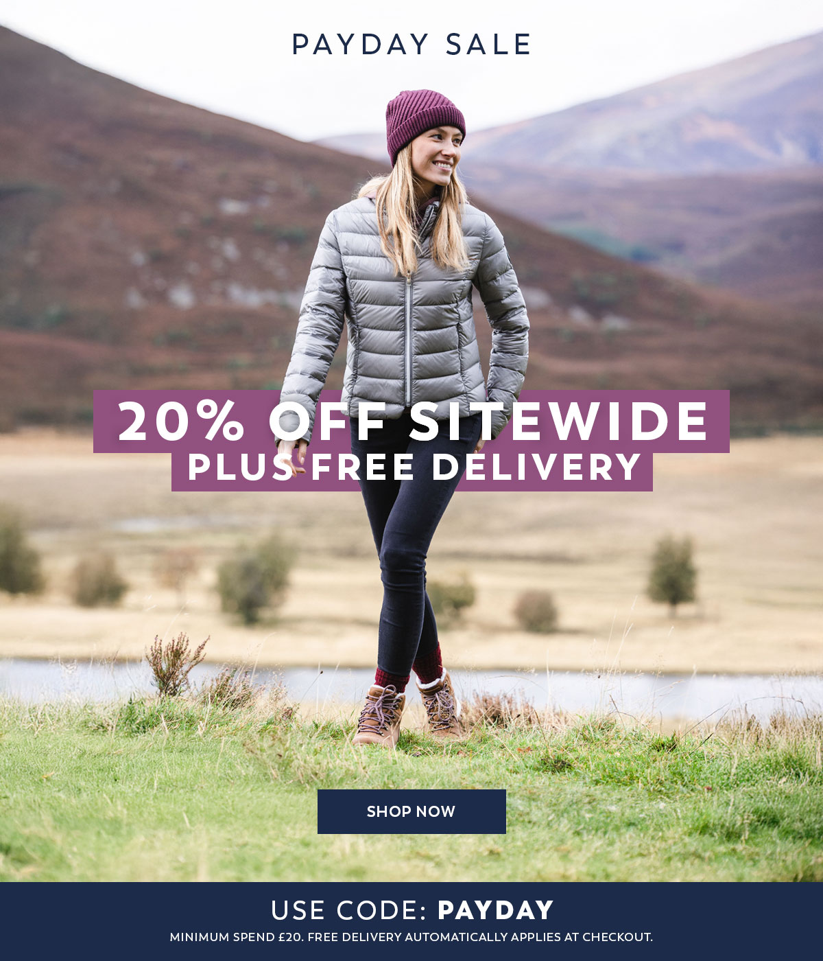 20% Off +Free Delivery - Use Code: PAYDAY