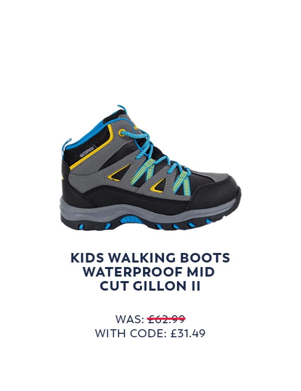 Trespass Kids Walking Boots Waterproof Mid Cut Gillon II
