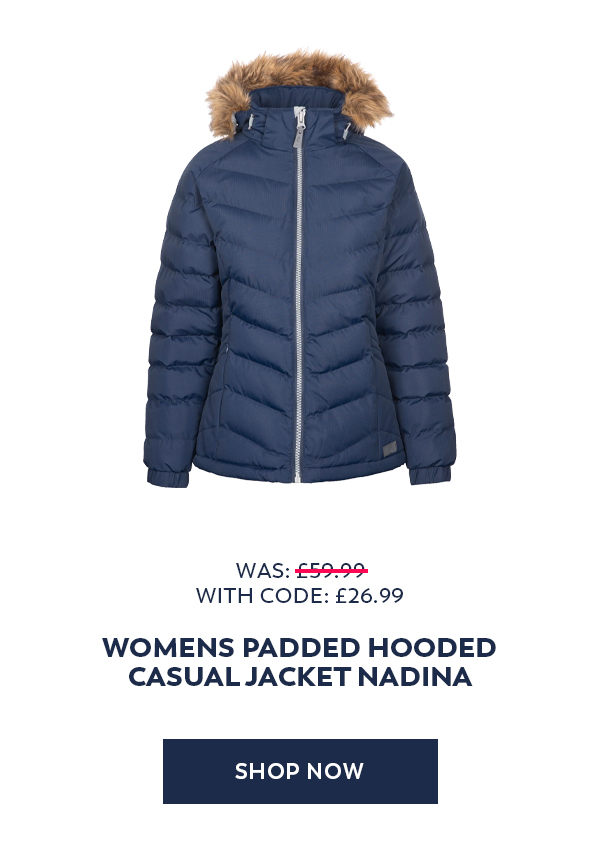 Trespass Womens Padded Hooded Casual Jacket Nadina