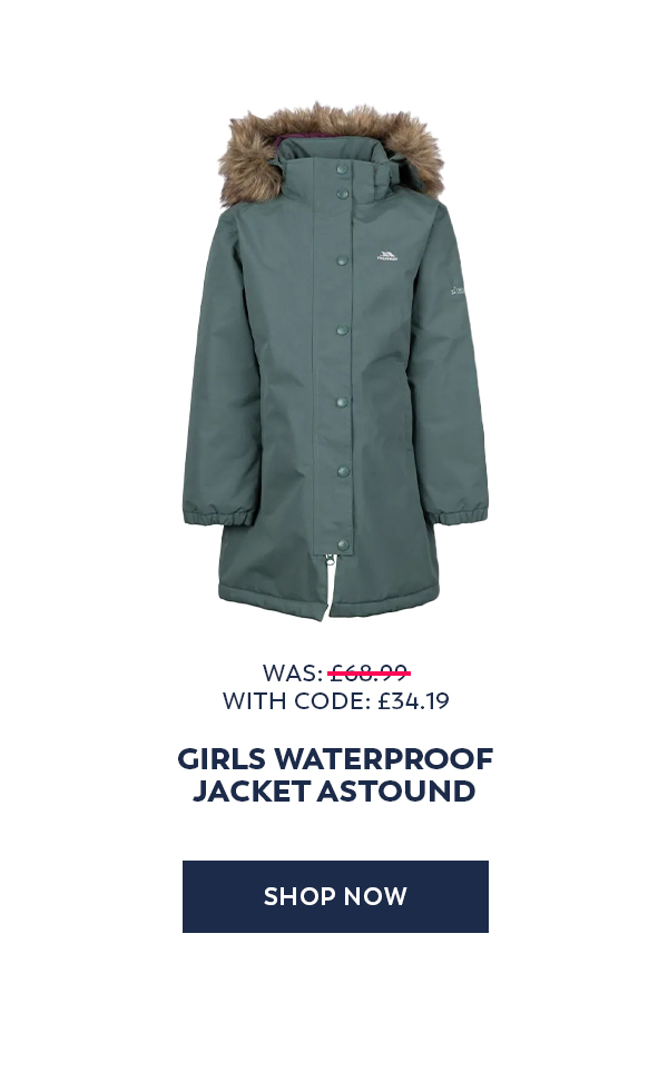 Trespass Girls Waterproof Jacket TP50 Astound