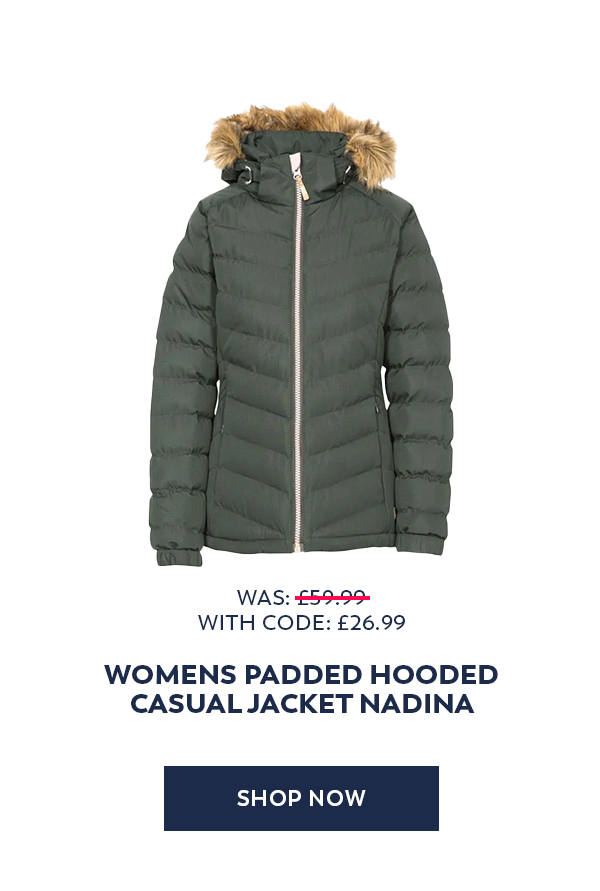 Trespass Womens Padded Hooded Casual Jacket Nadina