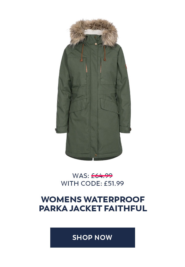 Trespass Womens Waterproof Parka Jacket Faithful