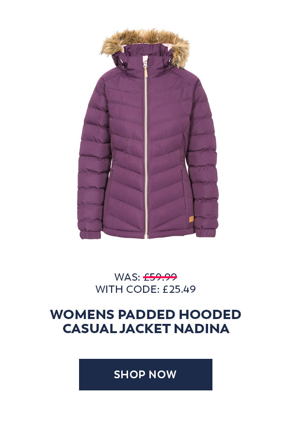 Trespass Womens Padded Hooded Casual Jacket Nadina