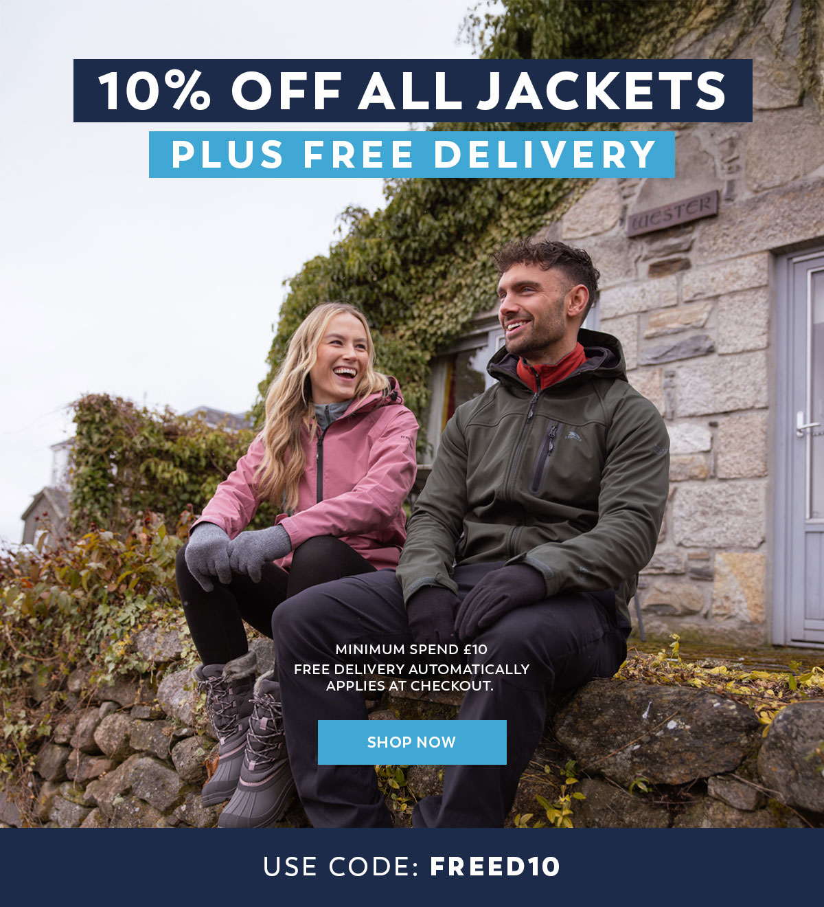 Save 10% on Jackets and get Free Delivery - Use Code: FREED10