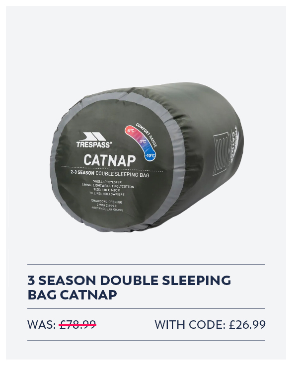 Trespass 3 Season Double Sleeping Bag Catnap