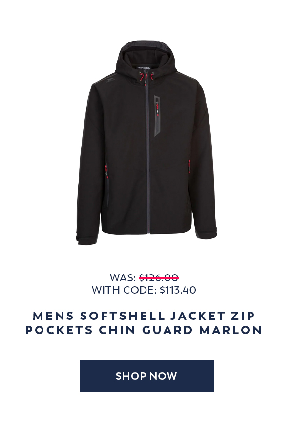 Mens Softshell Jacket Zip Pockets Chin Guard Marlon