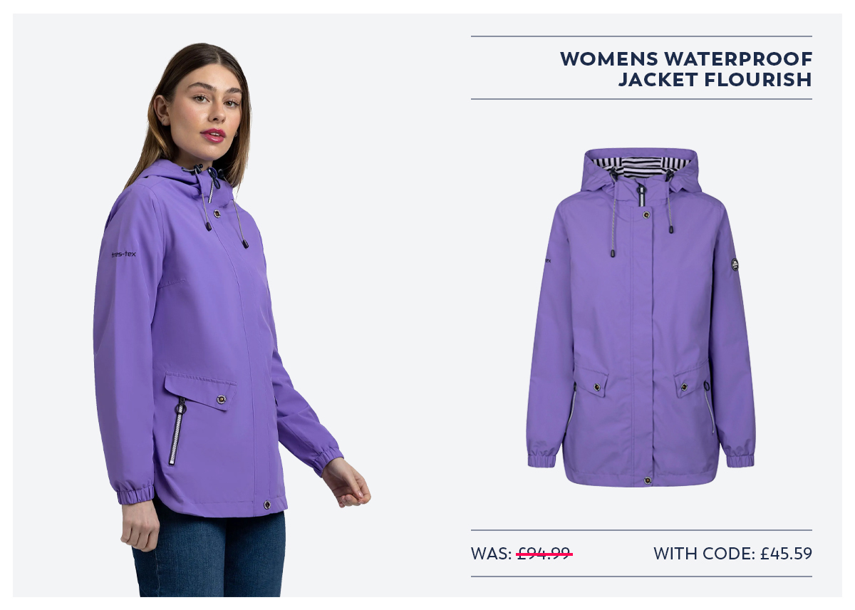 Womens Waterproof Jacket with Hood Flourish