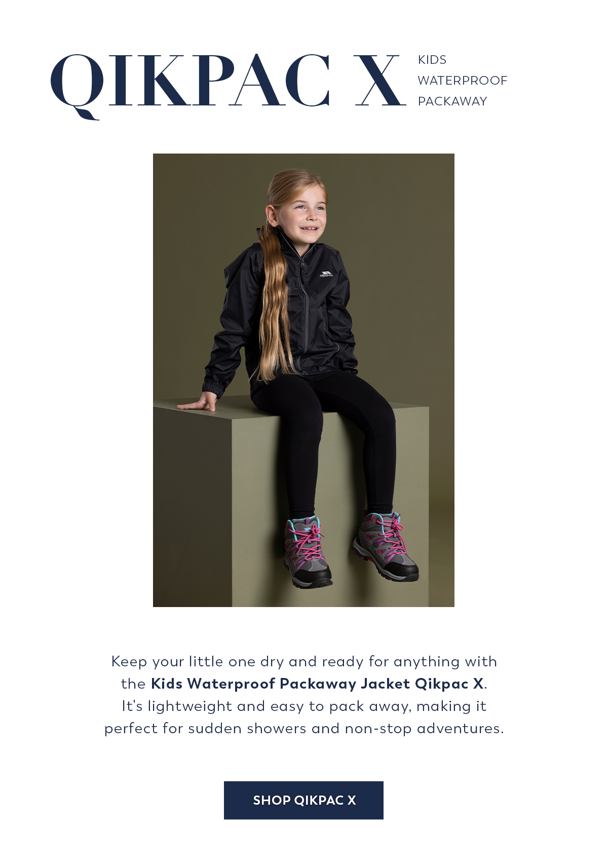 Kids Waterproof Packaway Jacket Qikpac X