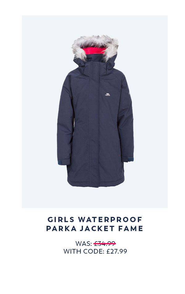 Girls Waterproof Parka Jacket Fame