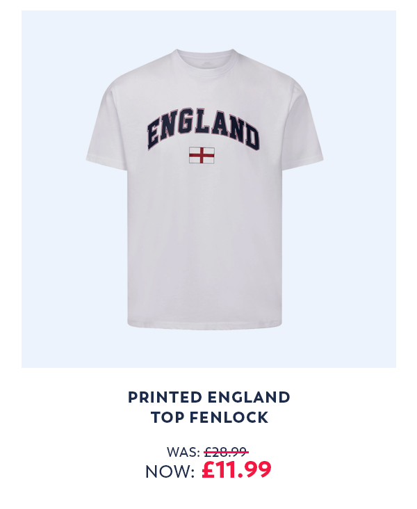 Printed England Top Fenlock