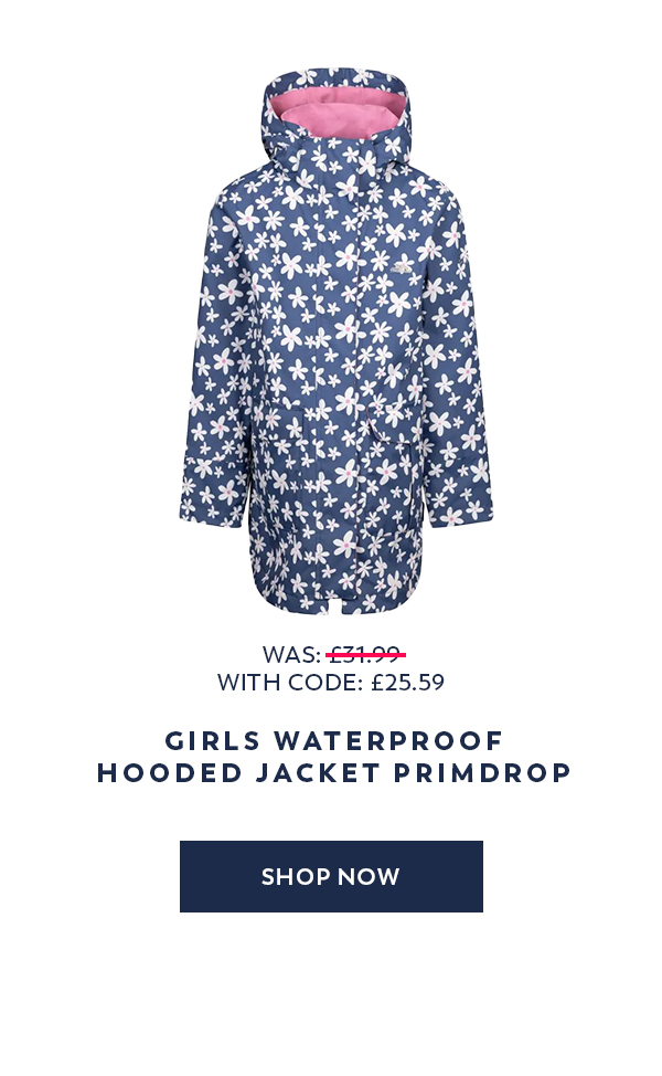 Girls Waterproof Hooded Jacket Primdrop