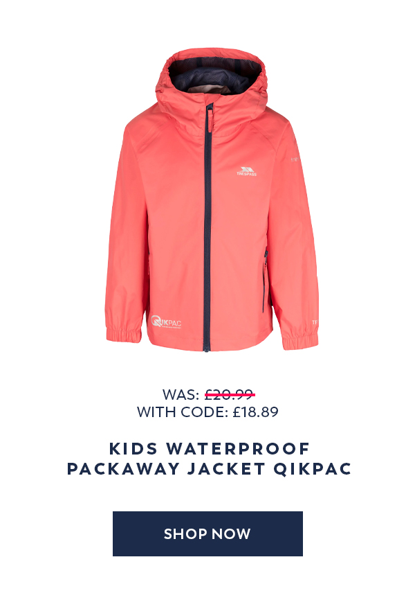 Kids Waterproof Packaway Jacket Qikpac