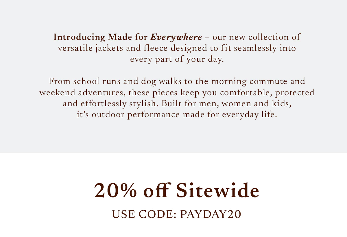 Get 20% Off Sitewide - Use Code: PAYDAY20