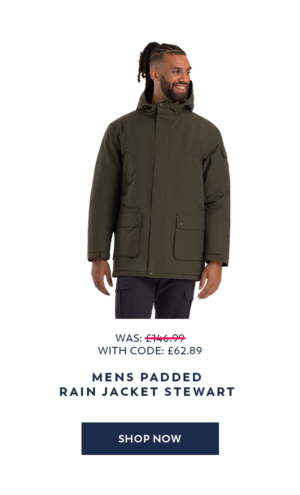 Mens Padded Rain Jacket Stewart