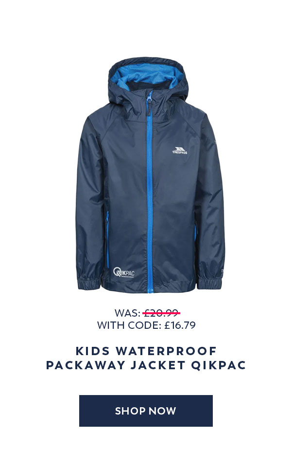 Kids Waterproof Packaway Jacket Qikpac