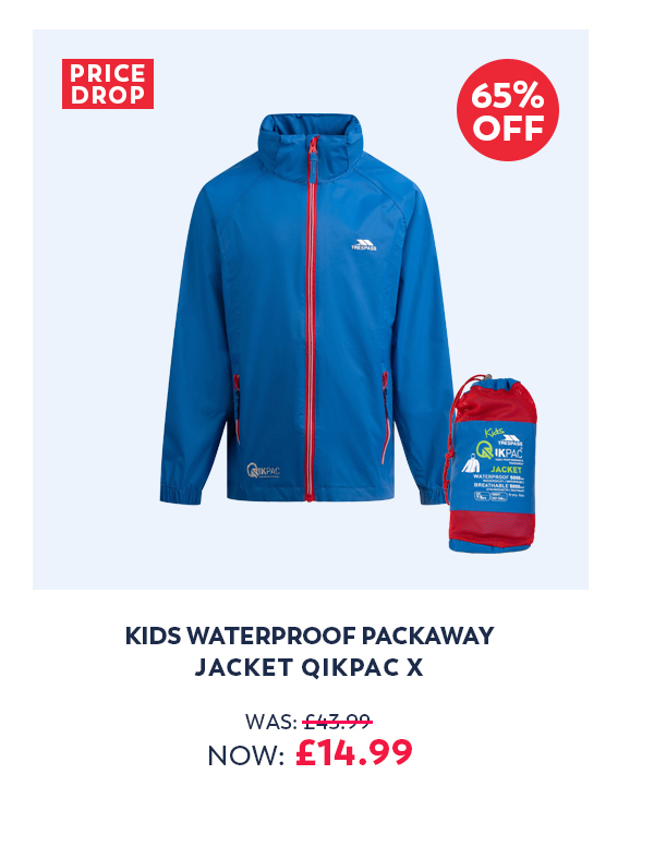Kids Waterproof Packaway Jacket Qikpac X