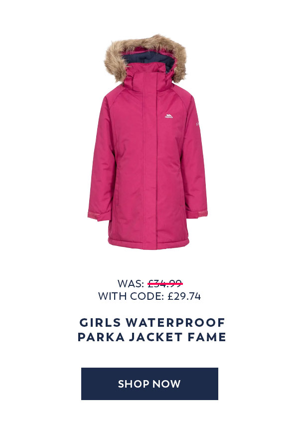 Girls Waterproof Parka Jacket Fame
