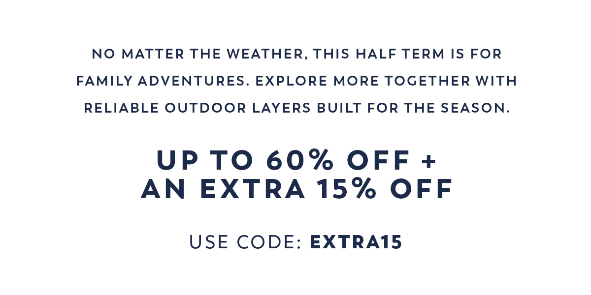 Up to 60% Off + an Extra 15% Off - Use Code: EXTRA15