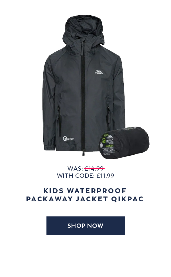 Kids Waterproof Packaway Jacket Qikpac