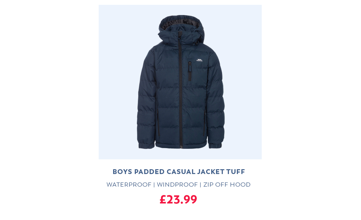 Boys Padded Casual Jacket Tuff