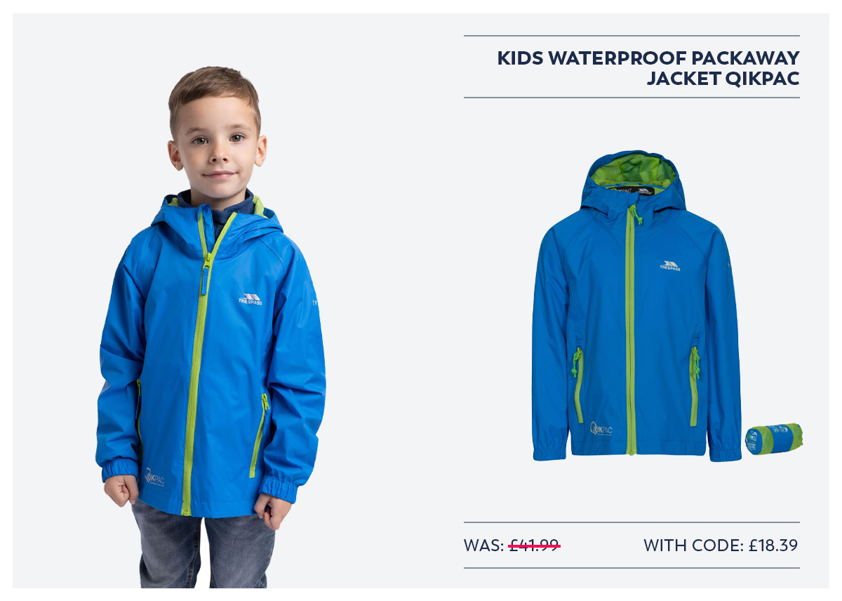  Kids Waterproof Packaway Jacket Qikpac