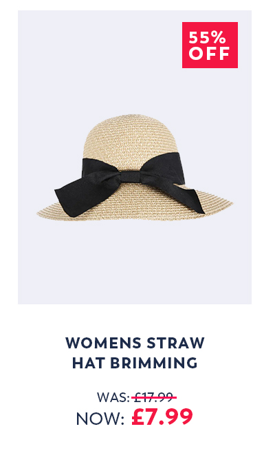 Womens Straw Hat Brimming
