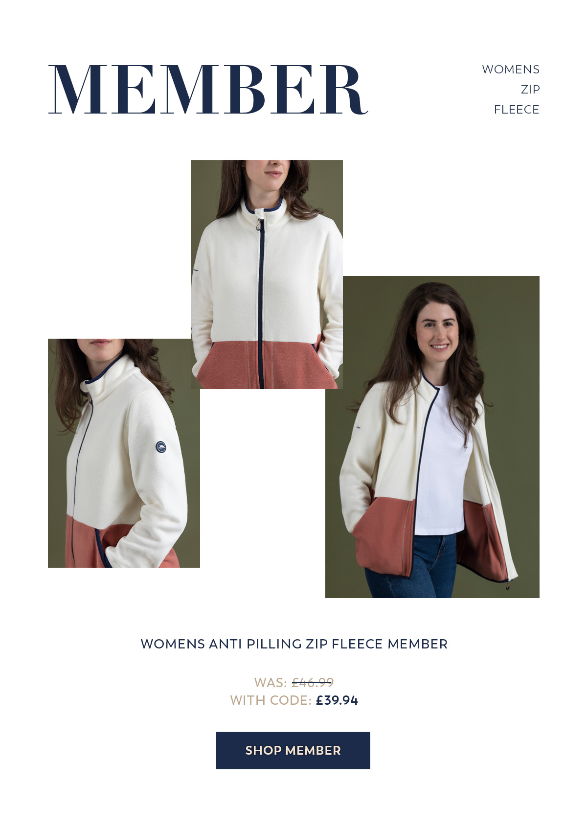 Womens Anti Pilling Zip Fleece Member