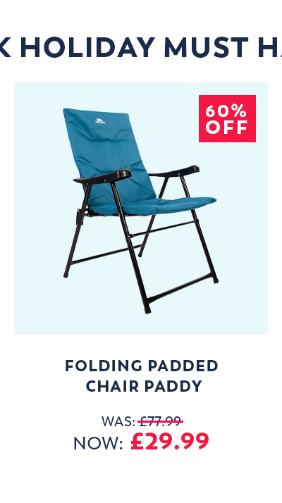 Folding Padded Camping & Garden Deck Chair Paddy